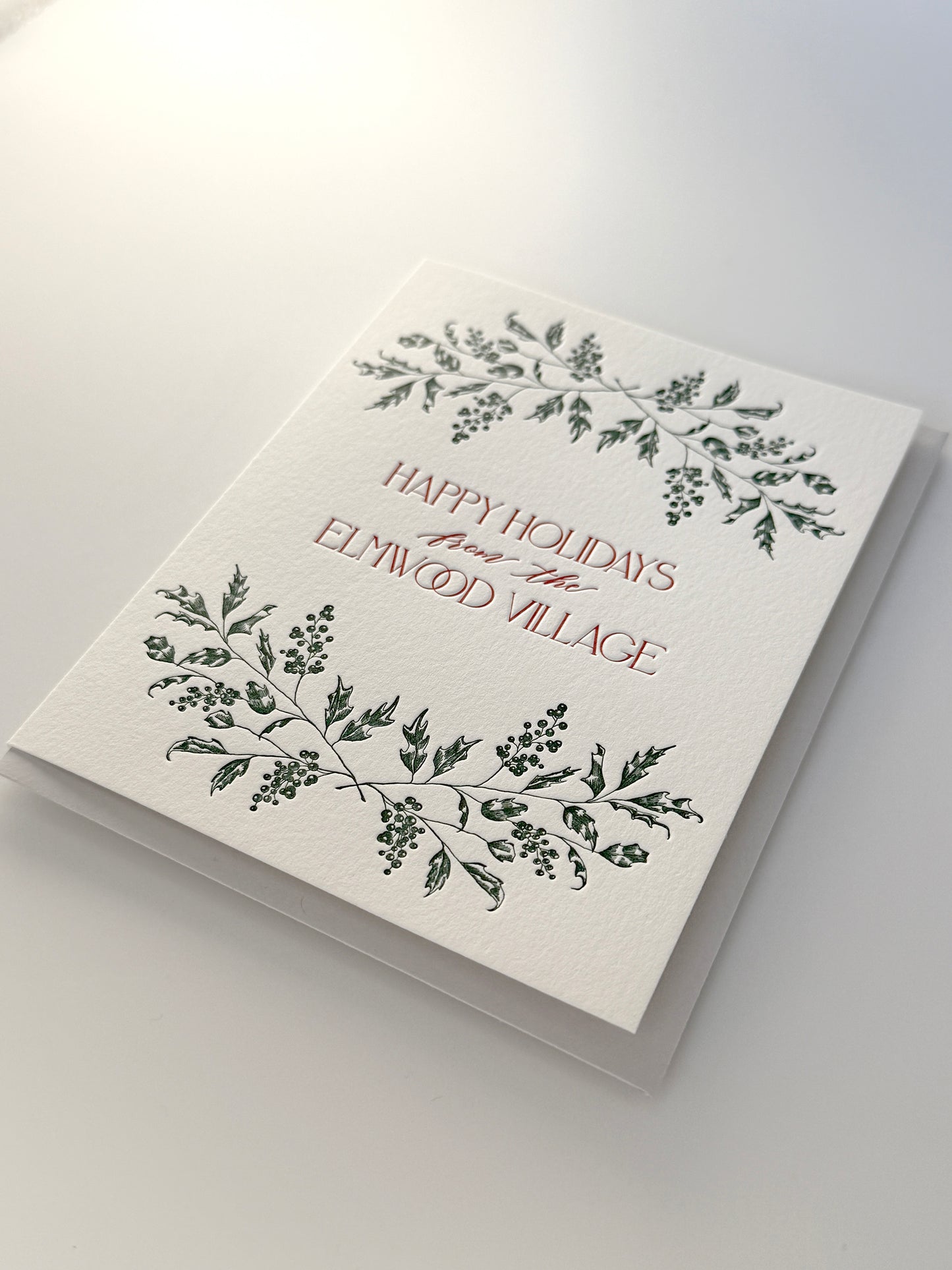 Happy Holidays from the Elmwood Village Letterpress Greeting Card