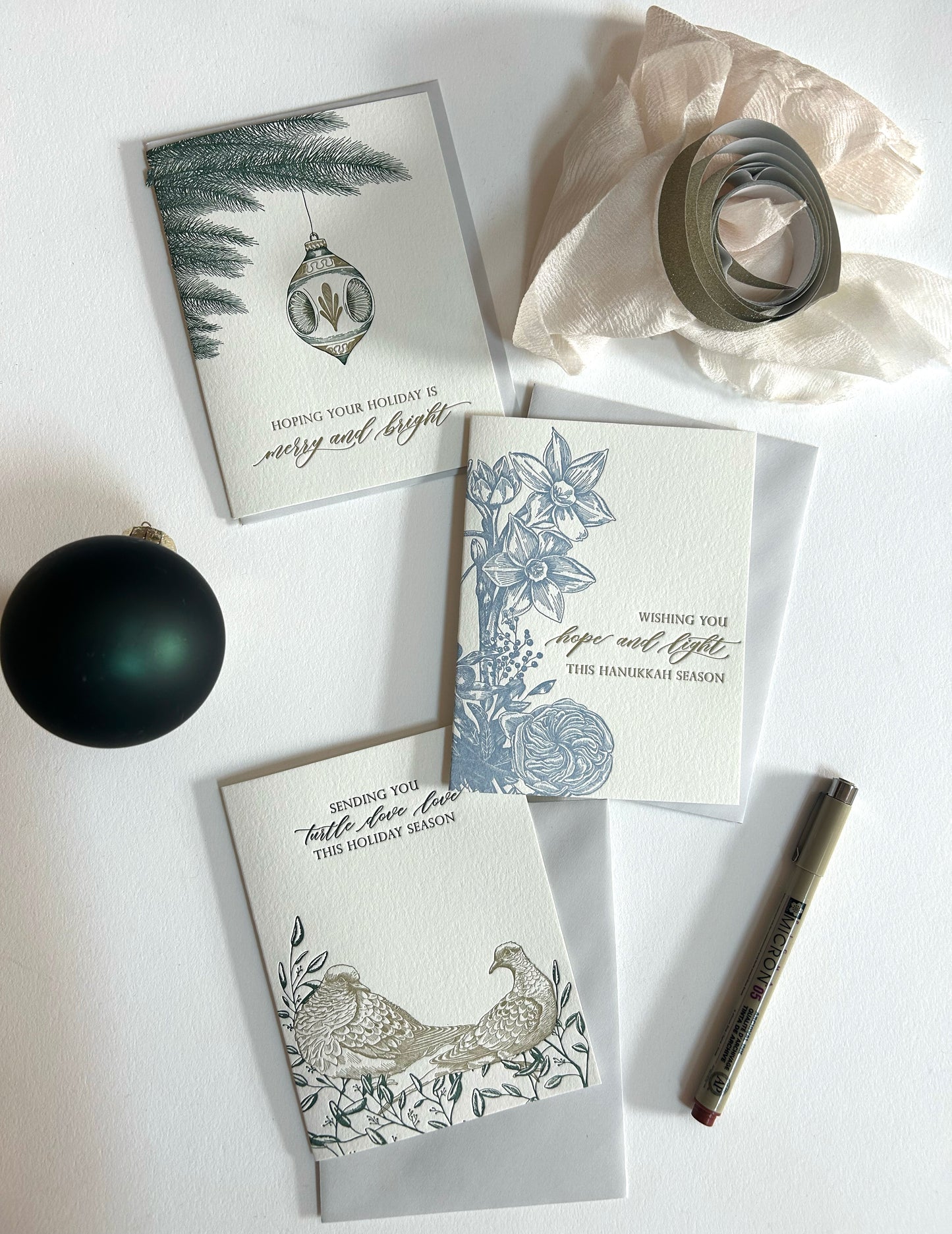 Turtle Dove Love Letterpress Greeting Card