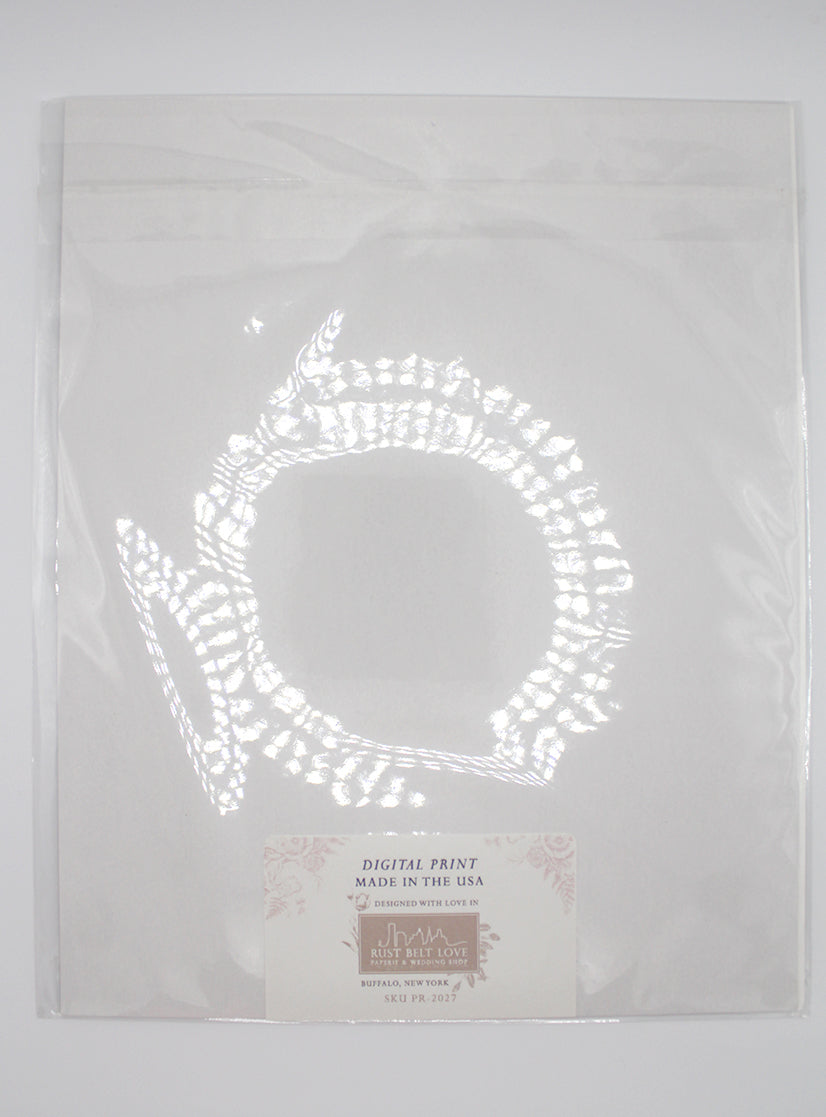 Back of Rust Belt Love's print in packaging