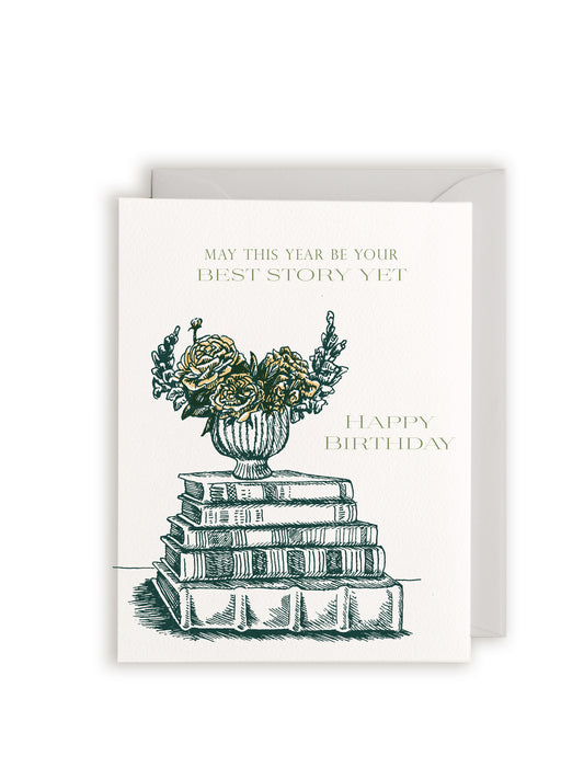 May This Year Be Your Best Story Yet, Happy Birthday Letterpress Greeting Card