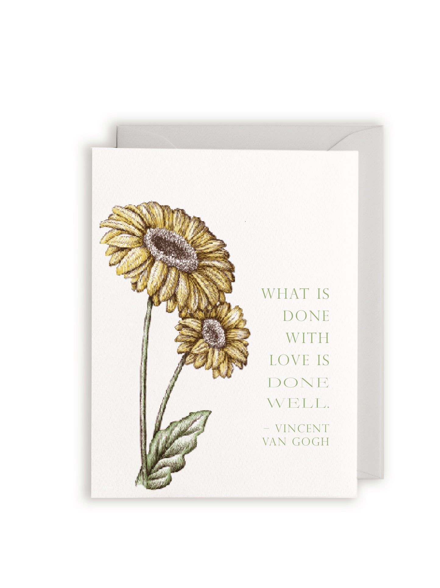 "What is done with love is done well"- Vincent Van Gogh Letterpress Greeting Card