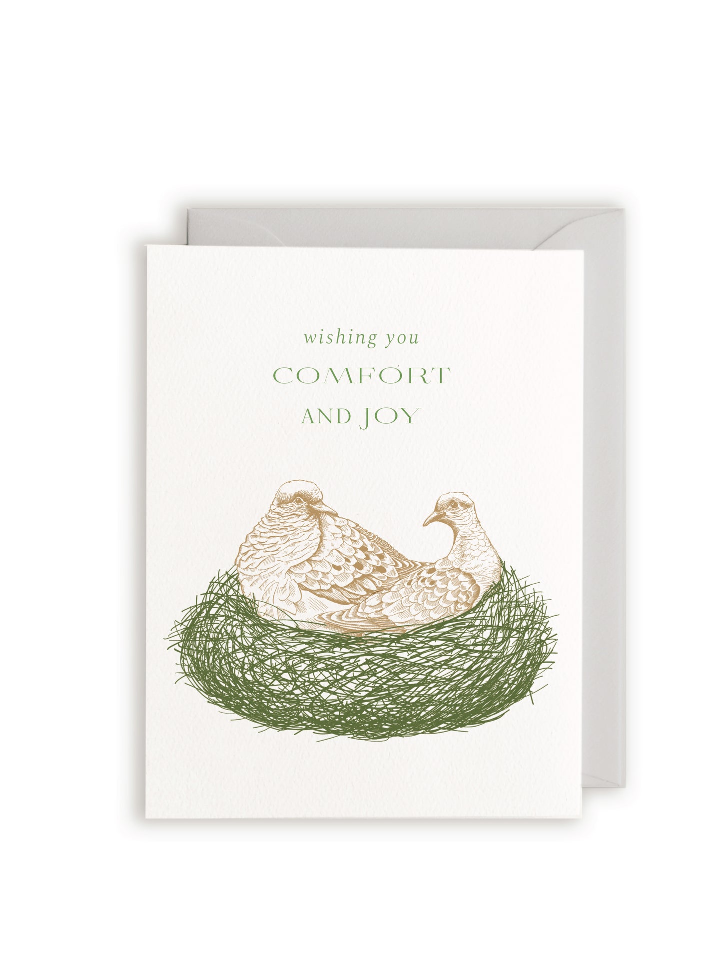 Wishing you Comfort and Joy Letterpress Greeting Card