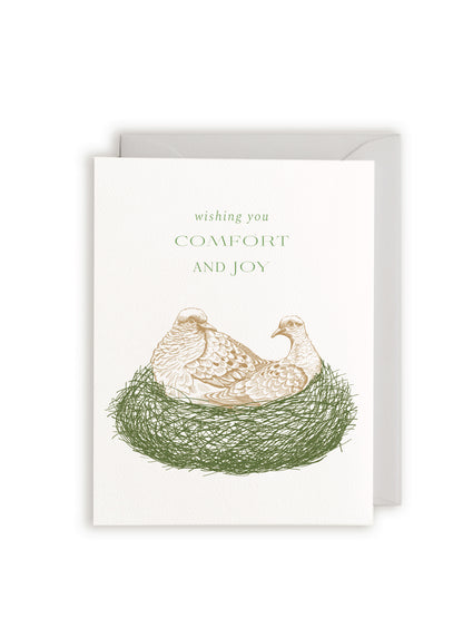 Wishing you Comfort and Joy Letterpress Greeting Card