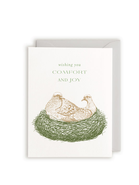 Wishing you Comfort and Joy Letterpress Greeting Card