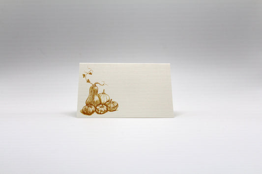 Autumn Harvest Place Cards- Double-sided Table Tents (Set of 12)