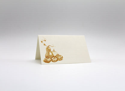 Autumn Harvest Place Cards- Double-sided Table Tents (Set of 12)