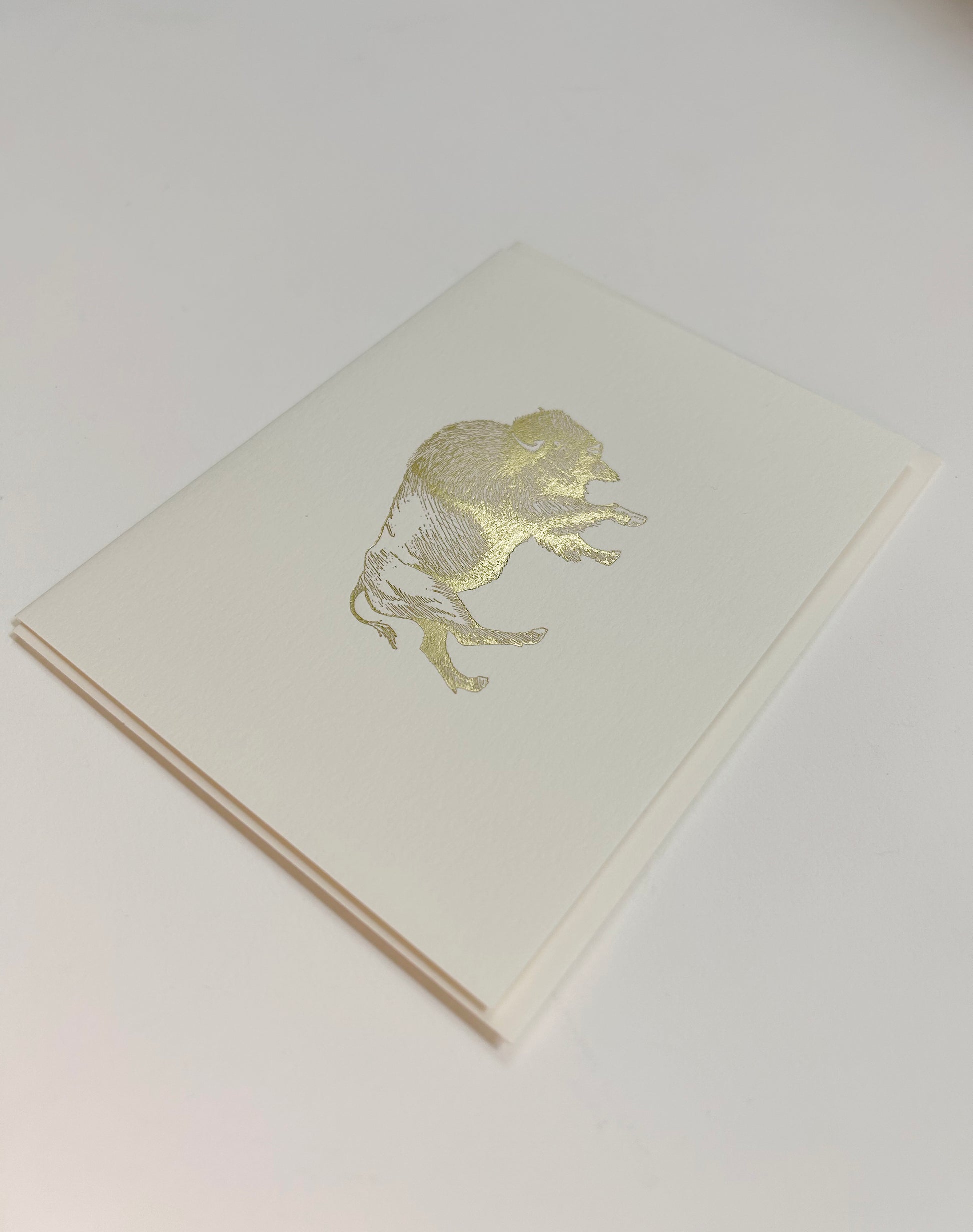 Gold foil buffalo greeting card by rust Belt Love