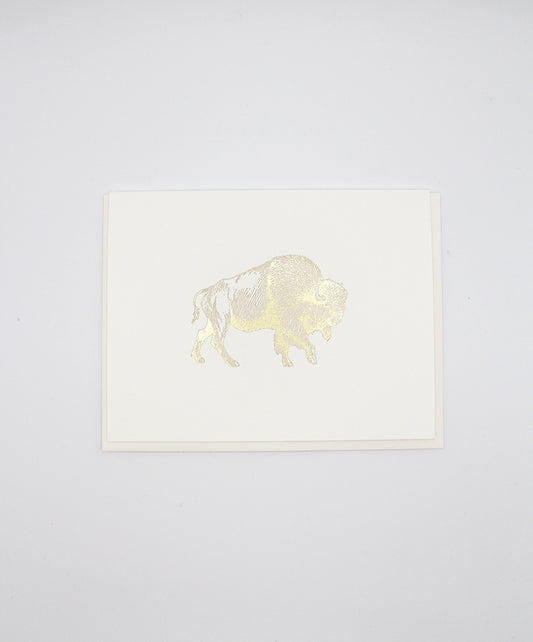 Gold foil buffalo greeting card by rust Belt Love