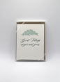 Letterpress holiday cards in a box with florals that says " Good tidings to you and yours" by Rust Belt Love