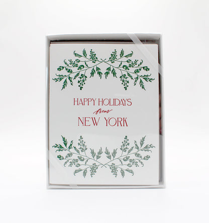 Happy Holidays from New York Boxed Holiday Letterpress Cards