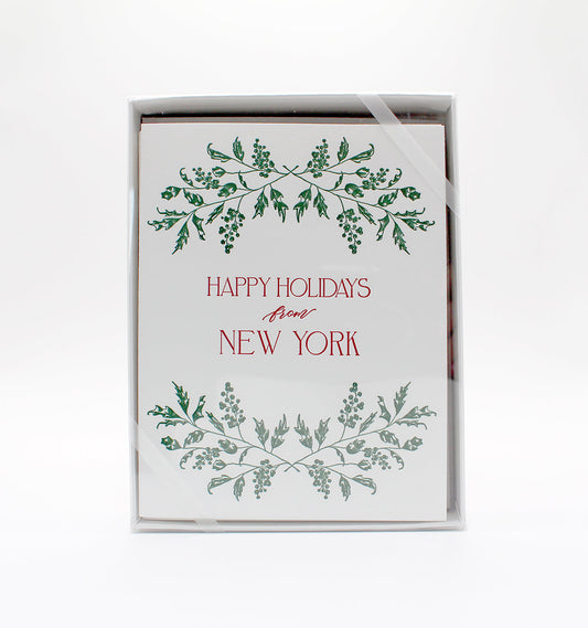 Happy Holidays from New York Boxed Holiday Letterpress Cards