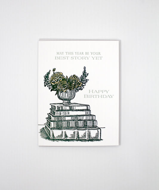 May This Year Be Your Best Story Yet, Happy Birthday Letterpress Greeting Card