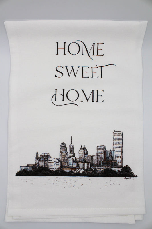 Home Sweet Home Tea Towel Buffalo NY Skyline Rust belt love