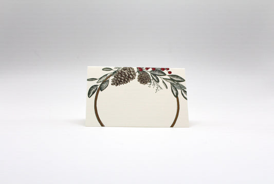 Boho Wreath Place Cards- Double-sided Table Tents (Set of 12)