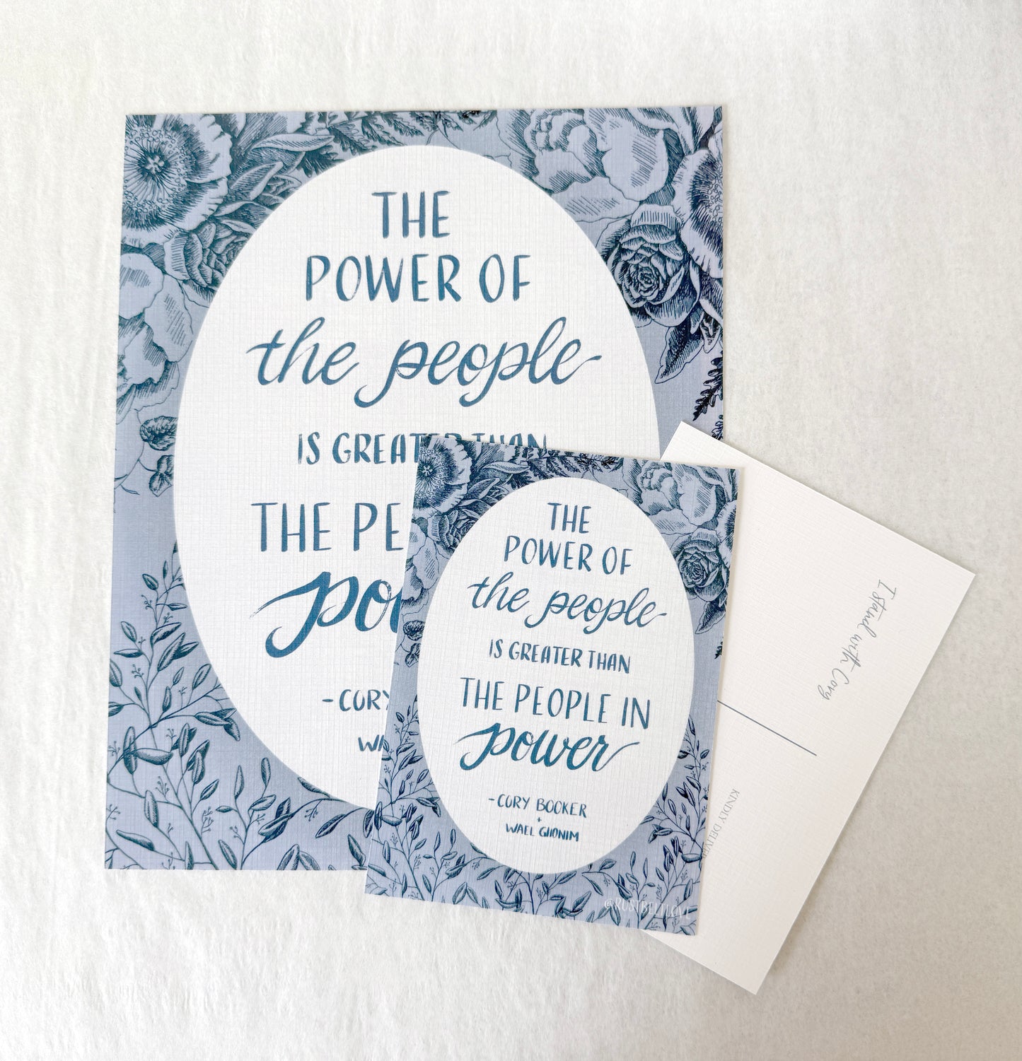 "The power of the people-is greater than the people in power" - Senator Cory Booker Floral Art Print