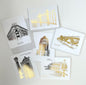 A variety of gold landmark cards by Rust Belt Love