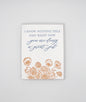 Letterpress encouragement card with florals that says " I know nothing feels easy right now you are doing a great job" by Rust Belt Love