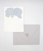 Letterpress note card with hydrangea on it and matching grey envelope from Rust Belt Love