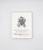Letterpress greeting card with black inked florals that reads "Even when we don't talk for a while, I'm still thinking of you" in purple ink by Rust Belt Love.