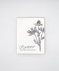 Letterpress friendship card with black florals that reads "so grateful for our friendship", by Rust Belt Love