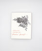 Letterpress friendship card with black florals that reads "Thank you for being my forever friend", by Rust Belt Love