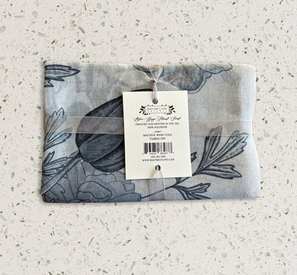 Blue Floral Grey scarf by Rust Belt Love