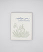 Letterpress holiday card with snowdrop flowers that says "Wishing You A Snowy Solstice" by Rust Belt Love