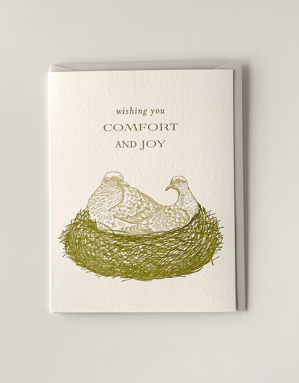 Wishing you Comfort and Joy Letterpress Greeting Card