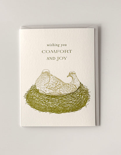 Wishing you Comfort and Joy Letterpress Greeting Card