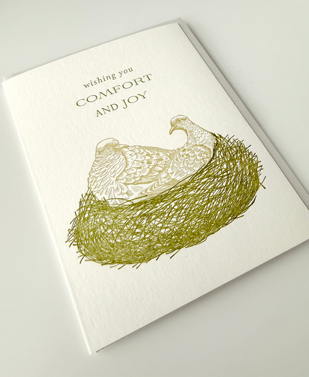 Wishing you Comfort and Joy Letterpress Greeting Card