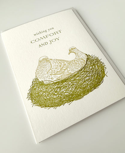 Wishing you Comfort and Joy Letterpress Greeting Card
