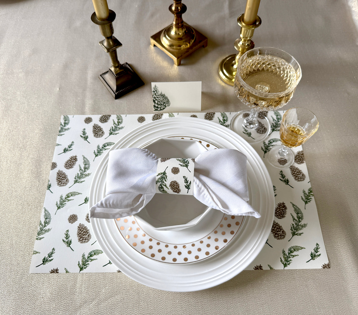 Pinecone & Juniper Napkin Bands (Set of 12)