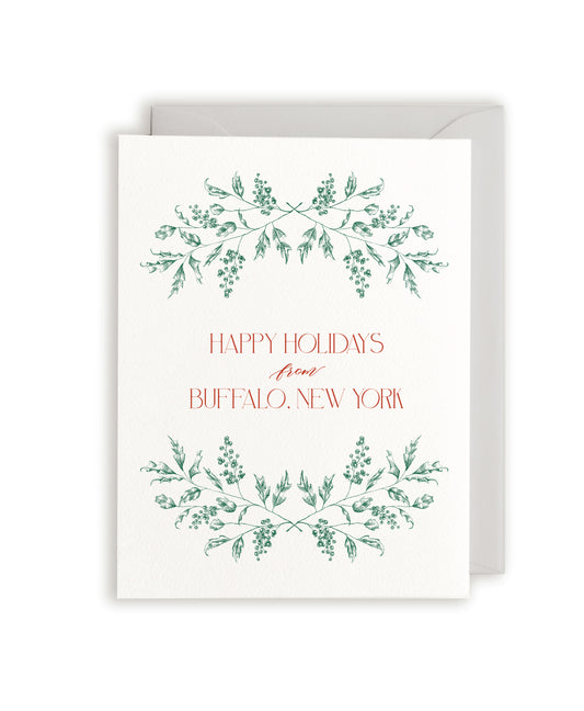 CUSTOM Happy Holidays from <Your City> Letterpress Greeting Cards