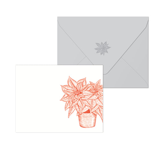Poinsettia Pot Flat Card Pack