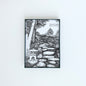 Japanese Garden illustration in black in on white paper by Rust Belt Love