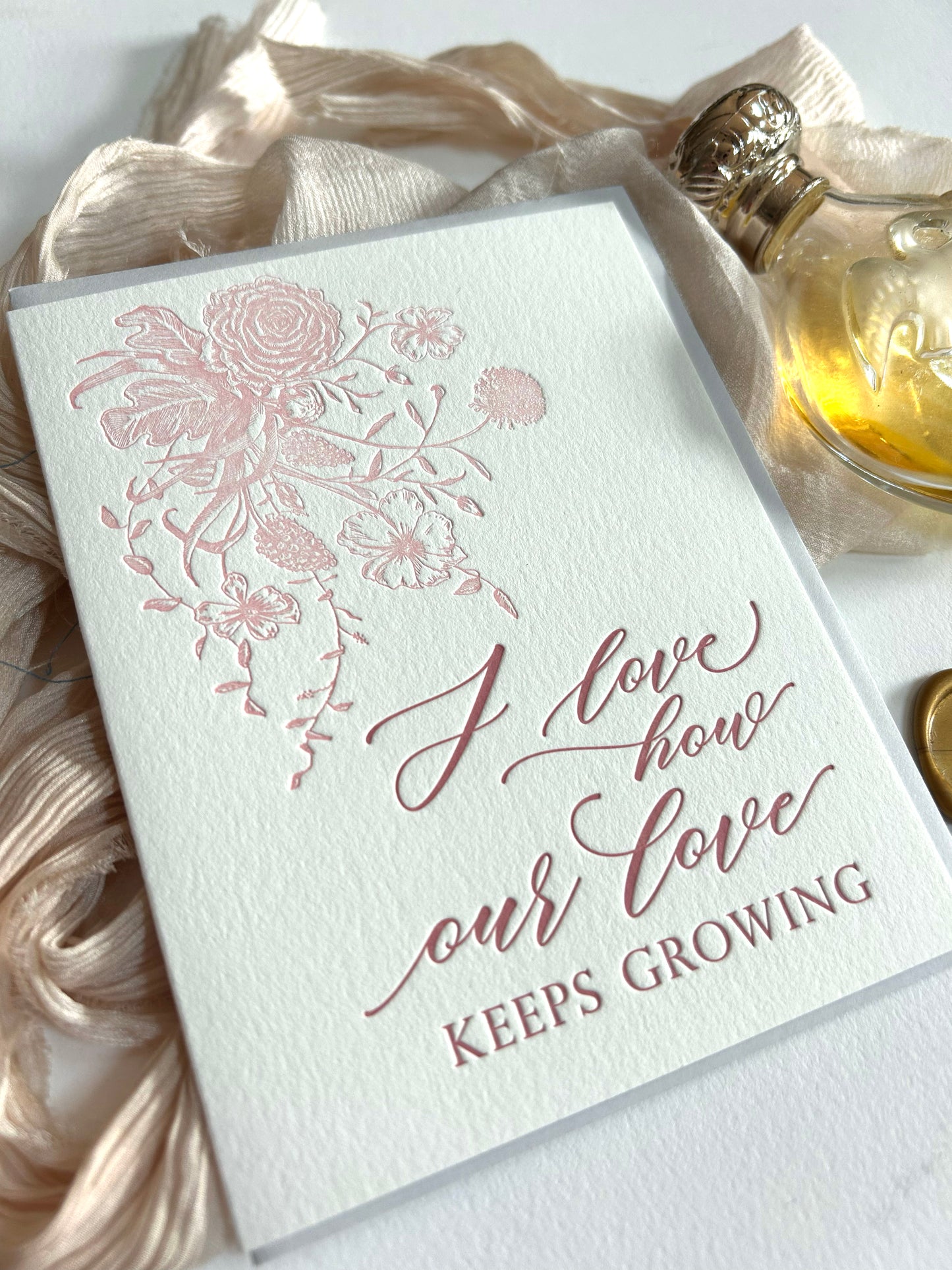 Our Love Keeps Growing Letterpress Greeting Card