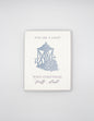 Letterpress love card with a lantern and florals that says " You Are A Light When Everything Feels Dark" By Rust Belt Love