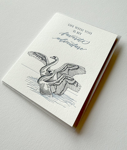 Life With You Is My Favorite Adventure Letterpress Greeting Card