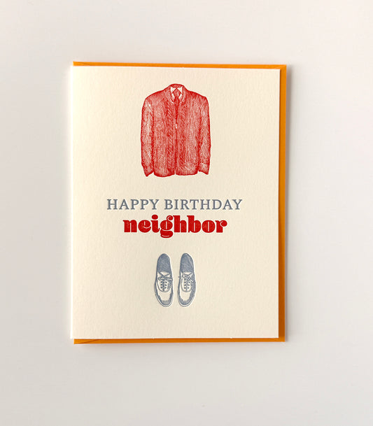 Happy Birthday, Neighbor; Mister Rogers' Neighborhood Letterpress Greeting Card