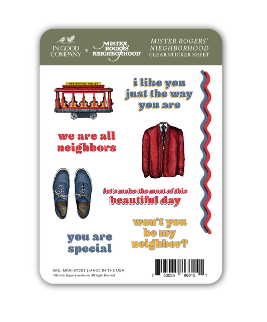 Mister Rogers' Nieghborhood sticker sheet