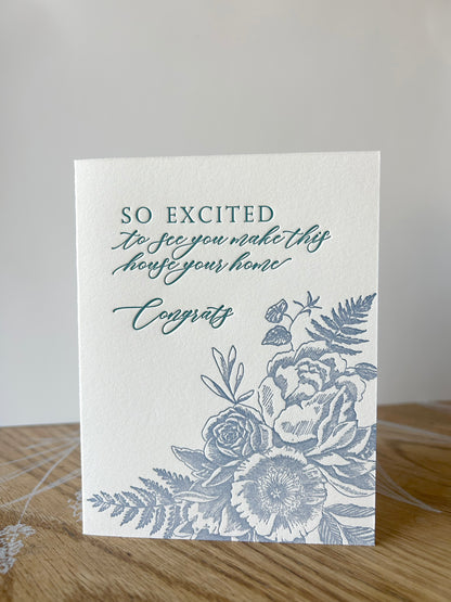 New Home Letterpress Greeting Card