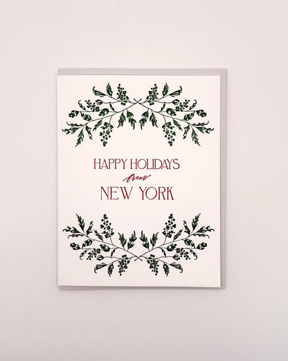 Happy Holidays from New York Boxed Holiday Letterpress Cards