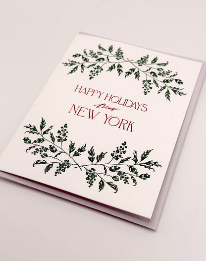 CUSTOM Happy Holidays from <Your City> Letterpress Greeting Cards