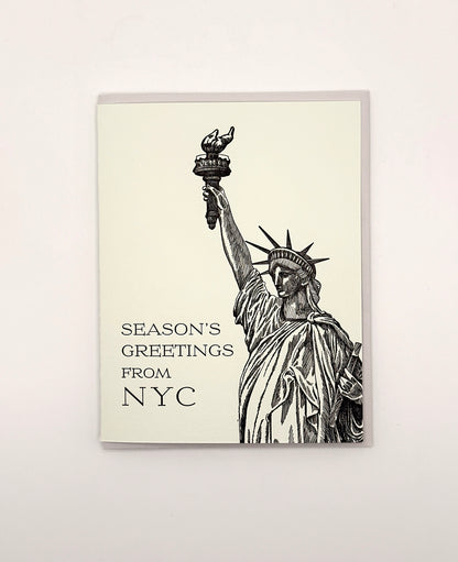 Season's Greetings from Lady Liberty Boxed Holiday Letterpress Cards