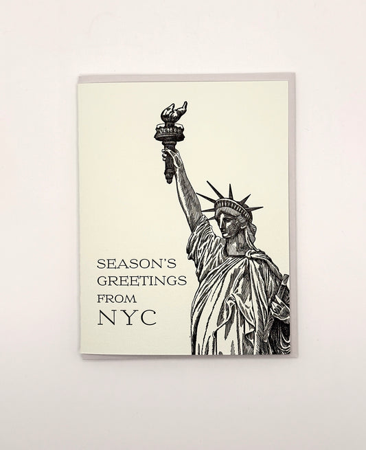 Season's Greetings from Lady Liberty Letterpress Holiday Card