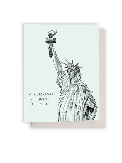 Carrying a Torch For You Statue of Liberty Letterpress Card