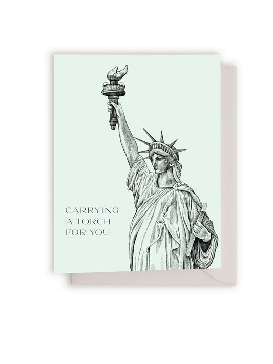 Carrying a Torch For You Statue of Liberty Letterpress Card