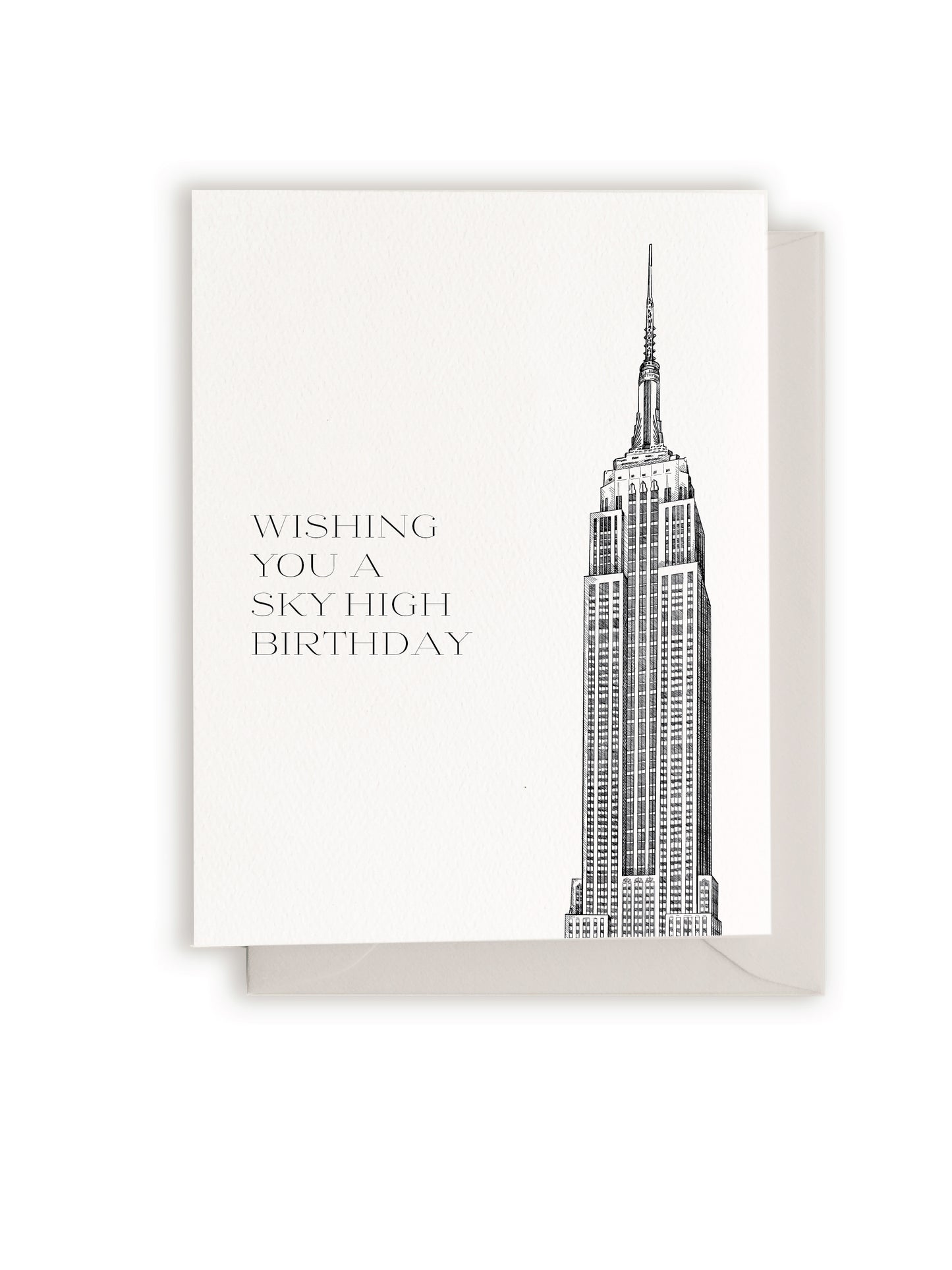 Wishing You A Sky-High Birthday Empire State Building Letterpress Card