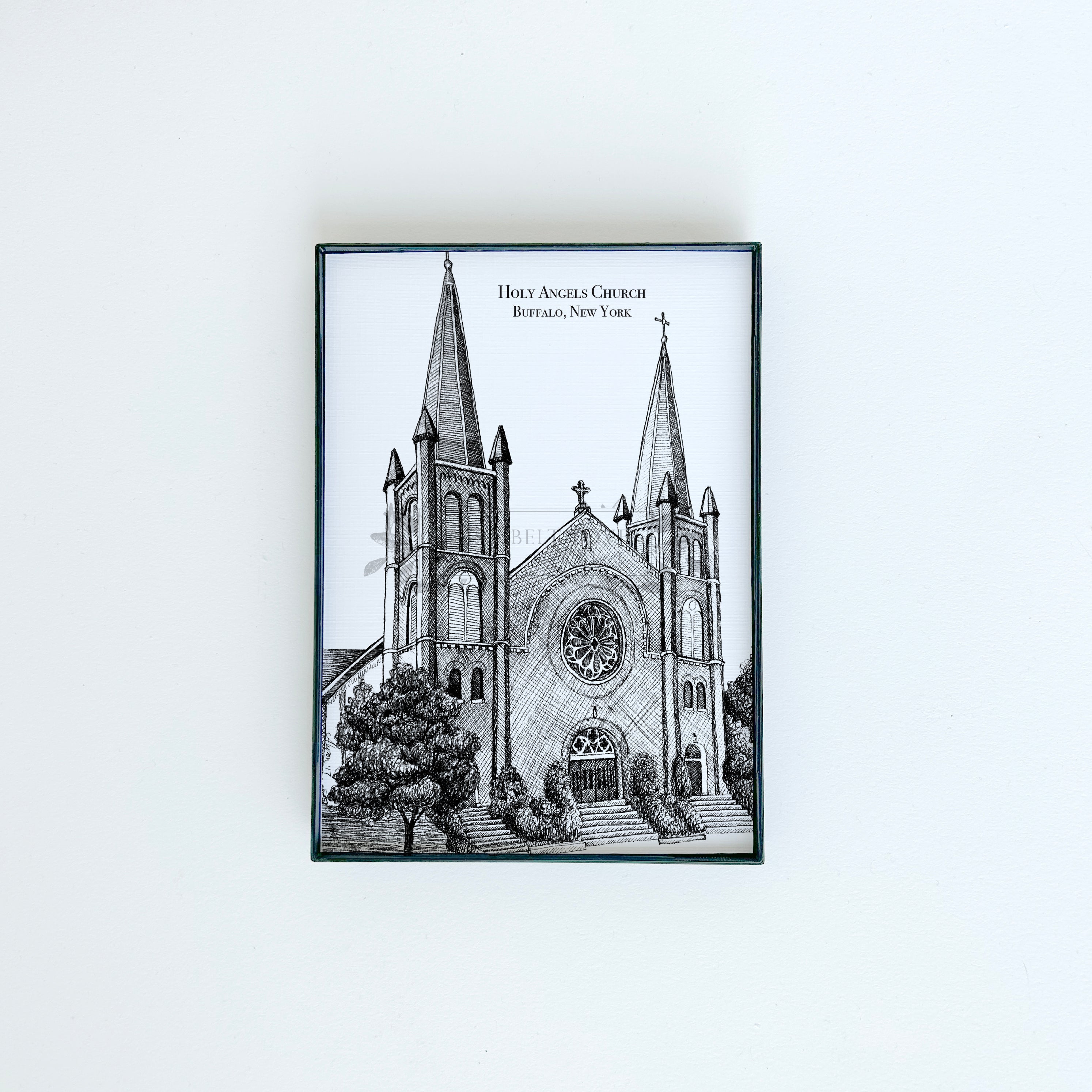 Holy Angels Church Illustration Print Gift Buffalo, NY RBL Wholesale