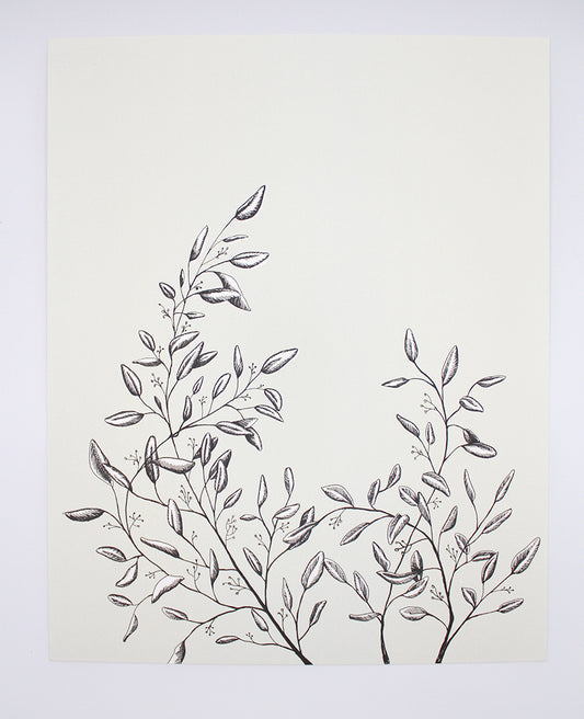 Print of a greenery illustration in a sage green color by Rust Belt Love